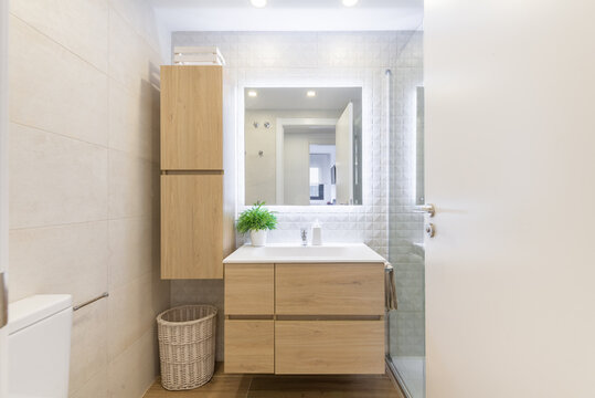 Modern bathroom design with minimalistic elements