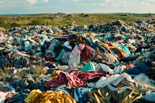 piles of clothes on landfill - environmental impact of fast fashion