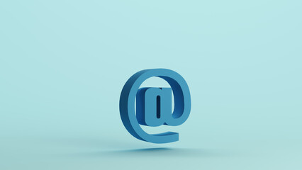 Blue internet at icon email sign business symbol pale background 3d illustration render digital rendering
