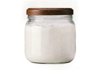 jar of coconut milk on transparent and png
