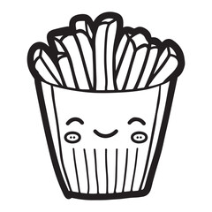 Simple french fries logo design, black vector illustration on white background