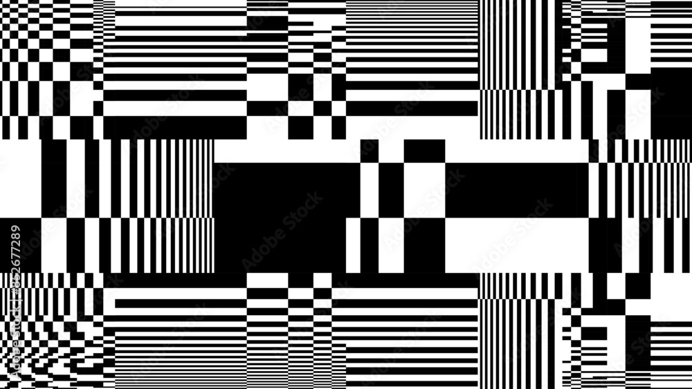 Aufkleber glitch checkered pixels pattern. pixel art chaotic glitchy background. 90s cctv vhs screen vibe. tv 