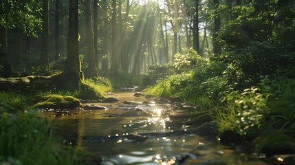 Obraz premium A stream in a forest