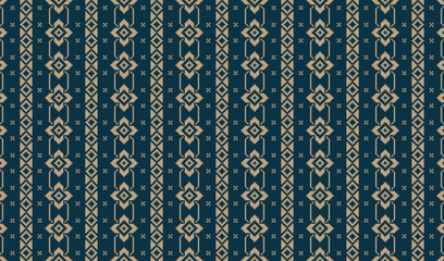 Abstract Geometric shape pattern seamless design for clothing, fabric, background, wallpaper, wrapping, batik. Knitwear, Embroidery style. Aztec geometric art ornament print.
