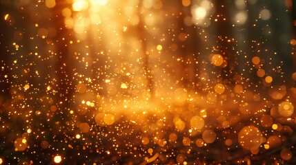 Obraz premium photograph of gold particles of nature sunset and feelings