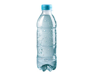 Fototapeta premium Cold water in transparent bottle on transparent background