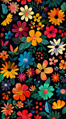 Fototapeta premium Colorful floral pattern