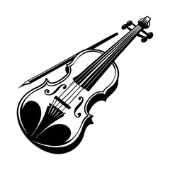 Obraz premium violin and bow on white background 