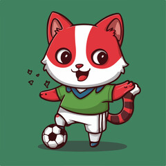 illustration of a cat animal playing with football   design . vector image CAT FOOTBOL