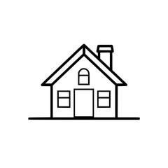 home outline, line art house, line art print, HOUSE clipart, cute house svg, lake house svg, Line Art, house, home, icon, building, estate, symbol, construction, architecture, vector, real, roof, wind