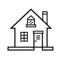 home outline, line art house, line art print, HOUSE clipart, cute house svg, lake house svg, Line Art, house, home, icon, building, estate, symbol, construction, architecture, vector, real, roof, wind