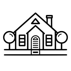 home outline, line art house, line art print, HOUSE clipart, cute house svg, lake house svg, Line Art, house, home, icon, building, estate, symbol, construction, architecture, vector, real, roof, wind