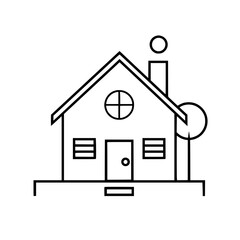 home outline, line art house, line art print, HOUSE clipart, cute house svg, lake house svg, Line Art, house, home, icon, building, estate, symbol, construction, architecture, vector, real, roof, wind