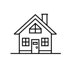 home outline, line art house, line art print, HOUSE clipart, cute house svg, lake house svg, Line Art, house, home, icon, building, estate, symbol, construction, architecture, vector, real, roof, wind