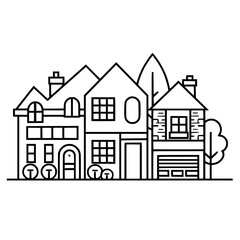 home outline, line art house, line art print, HOUSE clipart, cute house svg, lake house svg, Line Art, house, home, icon, building, estate, symbol, construction, architecture, vector, real, roof, wind