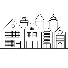 home outline, line art house, line art print, HOUSE clipart, cute house svg, lake house svg, Line Art, house, home, icon, building, estate, symbol, construction, architecture, vector, real, roof, wind