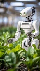 Automated robot carrying out tasks in a controlled environment of a greenhouse facility