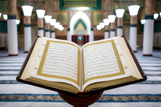 Quran - holy book of Islam in mosque.