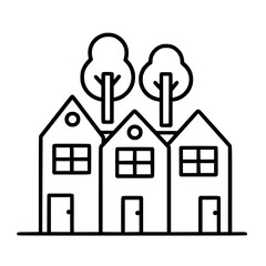 home outline, line art house, line art print, HOUSE clipart, cute house svg, lake house svg, Line Art, house, home, icon, building, estate, symbol, construction, architecture, vector, real, roof, wind