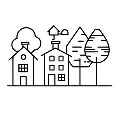 home outline, line art house, line art print, HOUSE clipart, cute house svg, lake house svg, Line Art, house, home, icon, building, estate, symbol, construction, architecture, vector, real, roof, wind