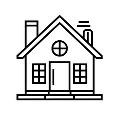 home outline, line art house, line art print, HOUSE clipart, cute house svg, lake house svg, Line Art, house, home, icon, building, estate, symbol, construction, architecture, vector, real, roof, wind