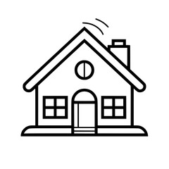 home outline, line art house, line art print, HOUSE clipart, cute house svg, lake house svg, Line Art, house, home, icon, building, estate, symbol, construction, architecture, vector, real, roof, wind