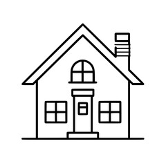 home outline, line art house, line art print, HOUSE clipart, cute house svg, lake house svg, Line Art, house, home, icon, building, estate, symbol, construction, architecture, vector, real, roof, wind