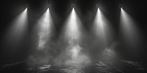 Obraz premium plain black or dark background with maybe studio spotlights
