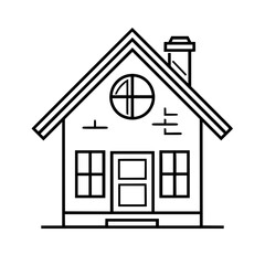 home outline, line art house, line art print, HOUSE clipart, cute house svg, lake house svg, Line Art, house, home, icon, building, estate, symbol, construction, architecture, vector, real, roof, wind