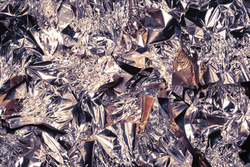Foil texture. Colored abstract. Candy wrappers. Selective focus