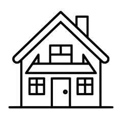 home outline, line art house, line art print, HOUSE clipart, cute house svg, lake house svg, Line Art, house, home, icon, building, estate, symbol, construction, architecture, vector, real, roof, wind