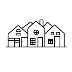 home outline, line art house, line art print, HOUSE clipart, cute house svg, lake house svg, Line Art, house, home, icon, building, estate, symbol, construction, architecture, vector, real, roof, wind