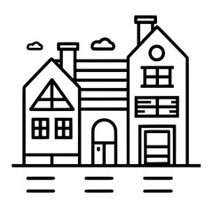 home outline, line art house, line art print, HOUSE clipart, cute house svg, lake house svg, Line Art, house, home, icon, building, estate, symbol, construction, architecture, vector, real, roof, wind