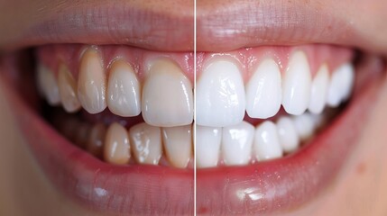 Obraz premium Oral and Dental Care: Achieve a Shiny White Smile with Cosmetic Whitening, Restoration, and Health Transformation