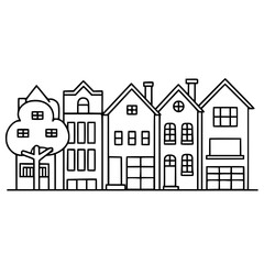 home outline, line art house, line art print, HOUSE clipart, cute house svg, lake house svg, Line Art, house, home, icon, building, estate, symbol, construction, architecture, vector, real, roof, wind