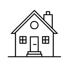 home outline, line art house, line art print, HOUSE clipart, cute house svg, lake house svg, Line Art, house, home, icon, building, estate, symbol, construction, architecture, vector, real, roof, wind