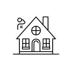 home outline, line art house, line art print, house clipart, cute house svg, lake house svg, line art, house, home, icon, building, estate, symbol, construction, architecture, vector, real, roof, wind