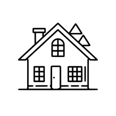 home outline, line art house, line art print, house clipart, cute house svg, lake house svg, line art, house, home, icon, building, estate, symbol, construction, architecture, vector, real, roof, wind