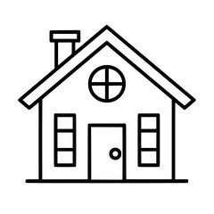 home outline, line art house, line art print, house clipart, cute house svg, lake house svg, line art, house, home, icon, building, estate, symbol, construction, architecture, vector, real, roof, wind