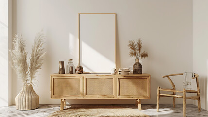 interior of a room with a frame