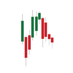stock market candle graph transparent png or isolated on white background