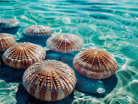 Fond marin tropical avec oursins