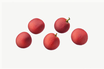  Lychee litchi lichee fruit, many angles and view side top front group peel halved isolated on white background cutout. Mockup template for artwork graphic design 