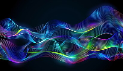 Abstract Neon Wave Background