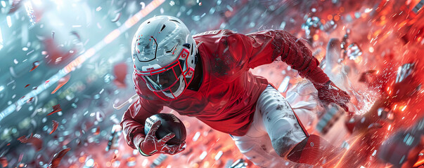 scene matchday of basketball thrown fast in thunder and fire and flame, hyper realistic, cinematic, wide shot stylized red and gold techno futuristic high end