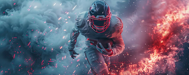 scene matchday of basketball thrown fast in thunder and fire and flame, hyper realistic, cinematic, wide shot stylized red and gold techno futuristic high end