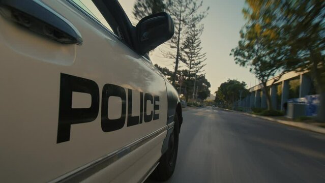 Police car driving during an emergency