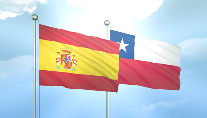Spain and Chile Flag Together A Concept of Relations