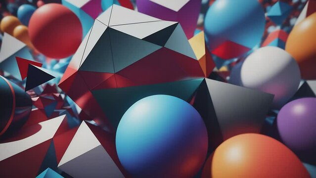 Geometric shapes that change 3D, octane render
