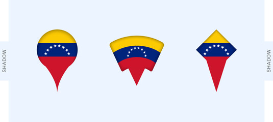 Venezuela Map Markers Set. Perfect for projects related to Venezuela, travel, geography, and international representation.